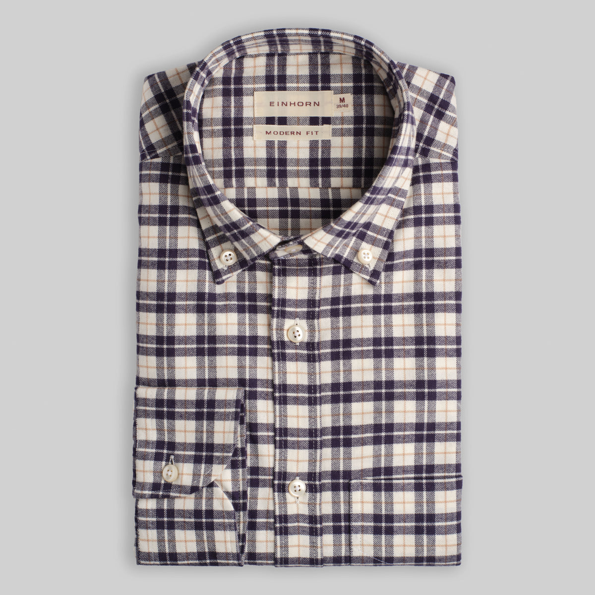 Flanellhemd Modern Fit mit Gittermuster
