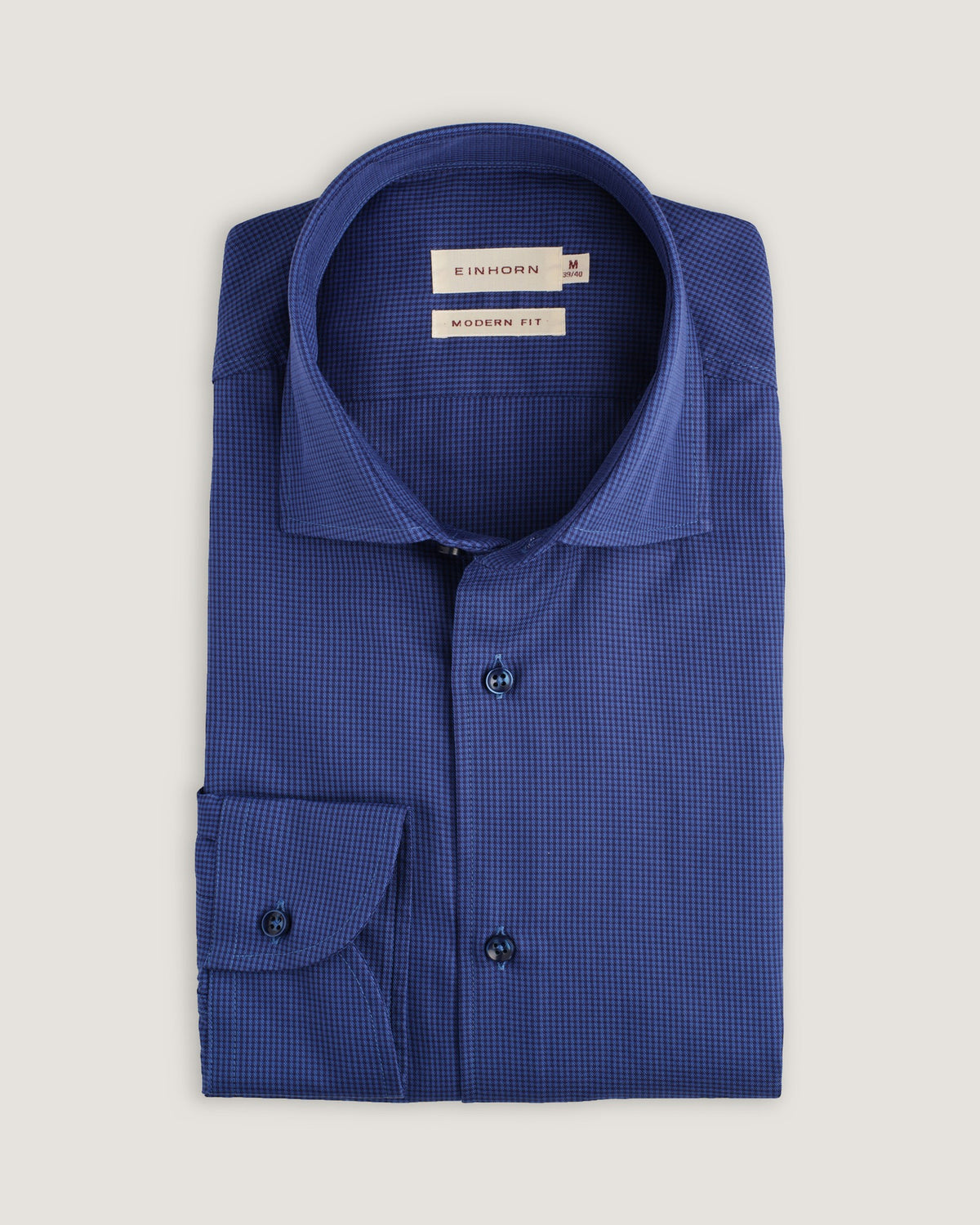 Hemd Modern Fit Mikro Karo Blau