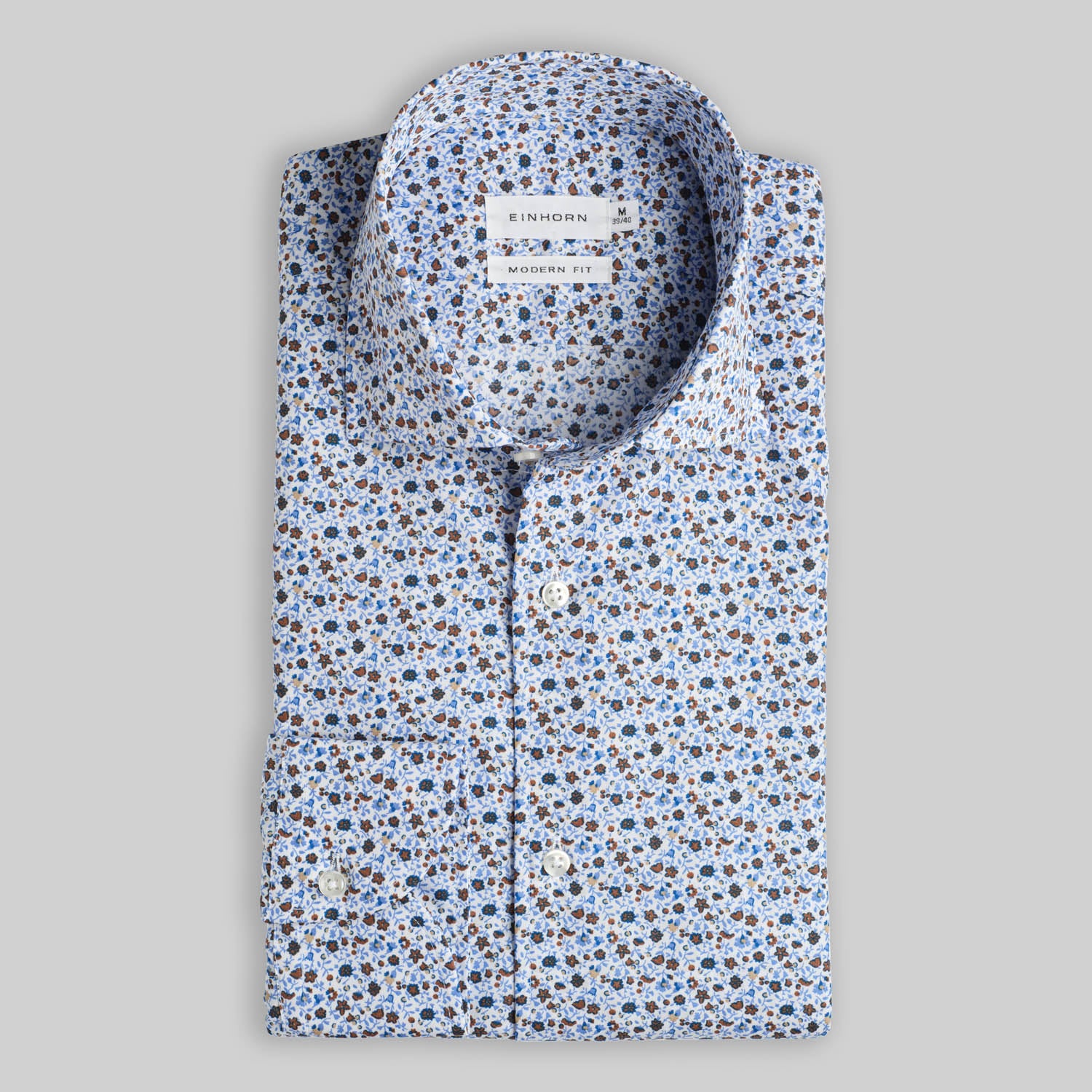 Hemd Modern Fit Druck Blau