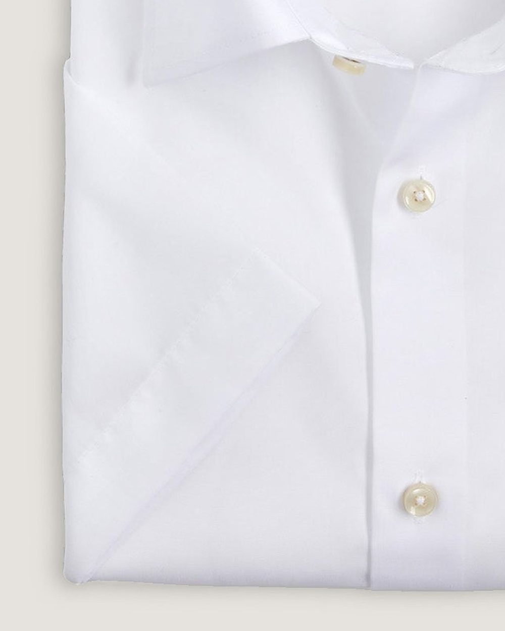 Kurzarmhemd Regular Fit Non Iron Weiss, Detail Ärmel und Stoff