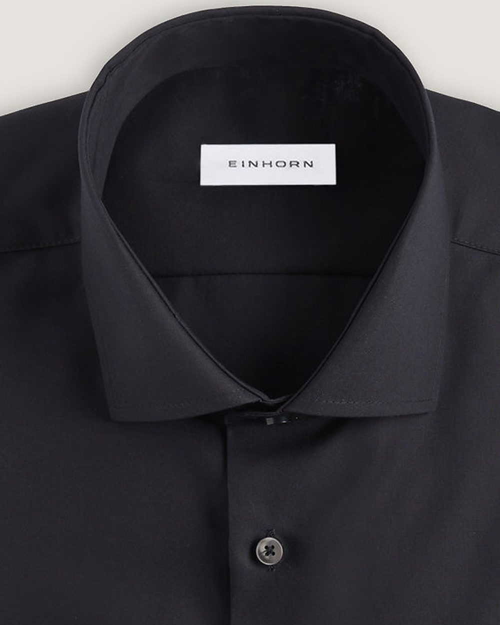 Hemd Body Fit Non Iron Schwarz, Detail Kragen
