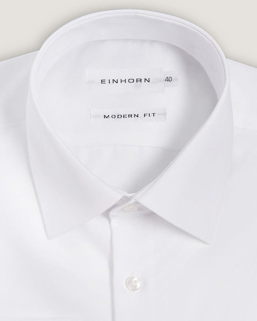 Hemd Modern Fit Non Iron Weiss, Detail Kragen