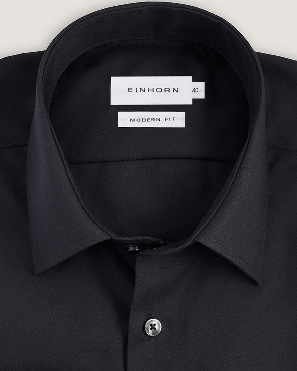 Hemd Modern Fit Non Iron Schwarz, Detail Kragen