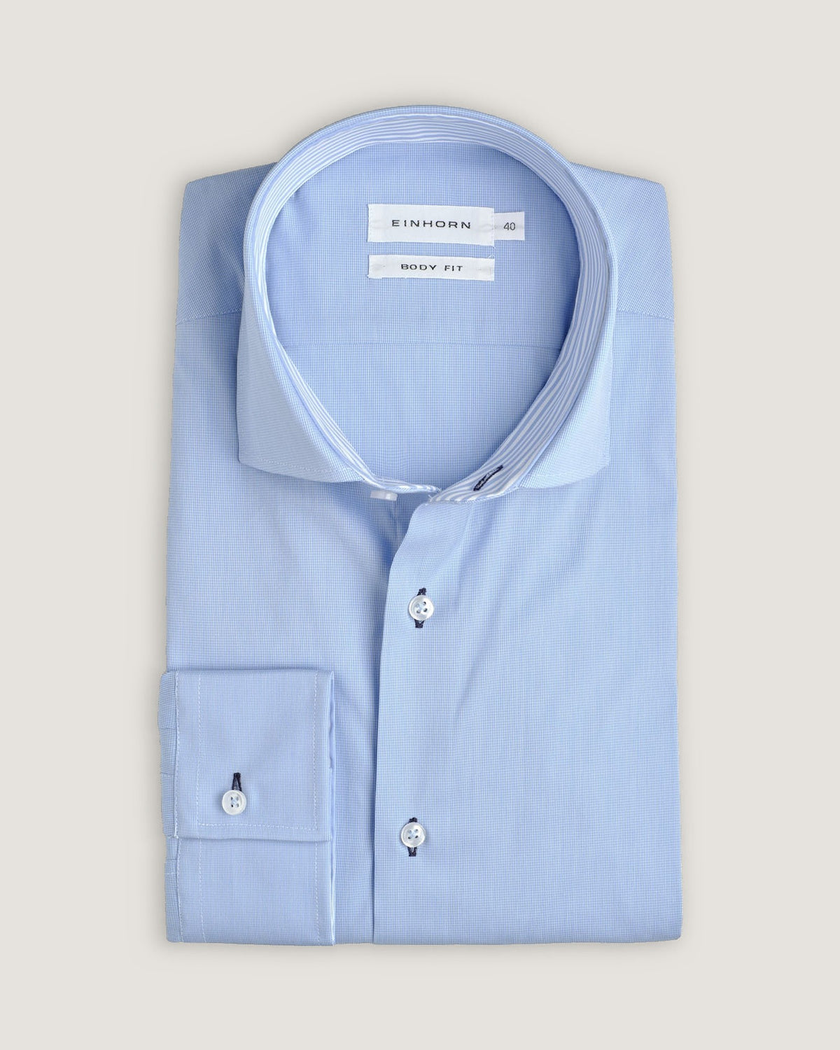 Herrenhimmelblaues Business-Hemd Modern Fit aus 100 % Baumwolle, bügelfrei, elegante Passform für Büro, Meetings und geschäftliche Anlässe – EINHORN