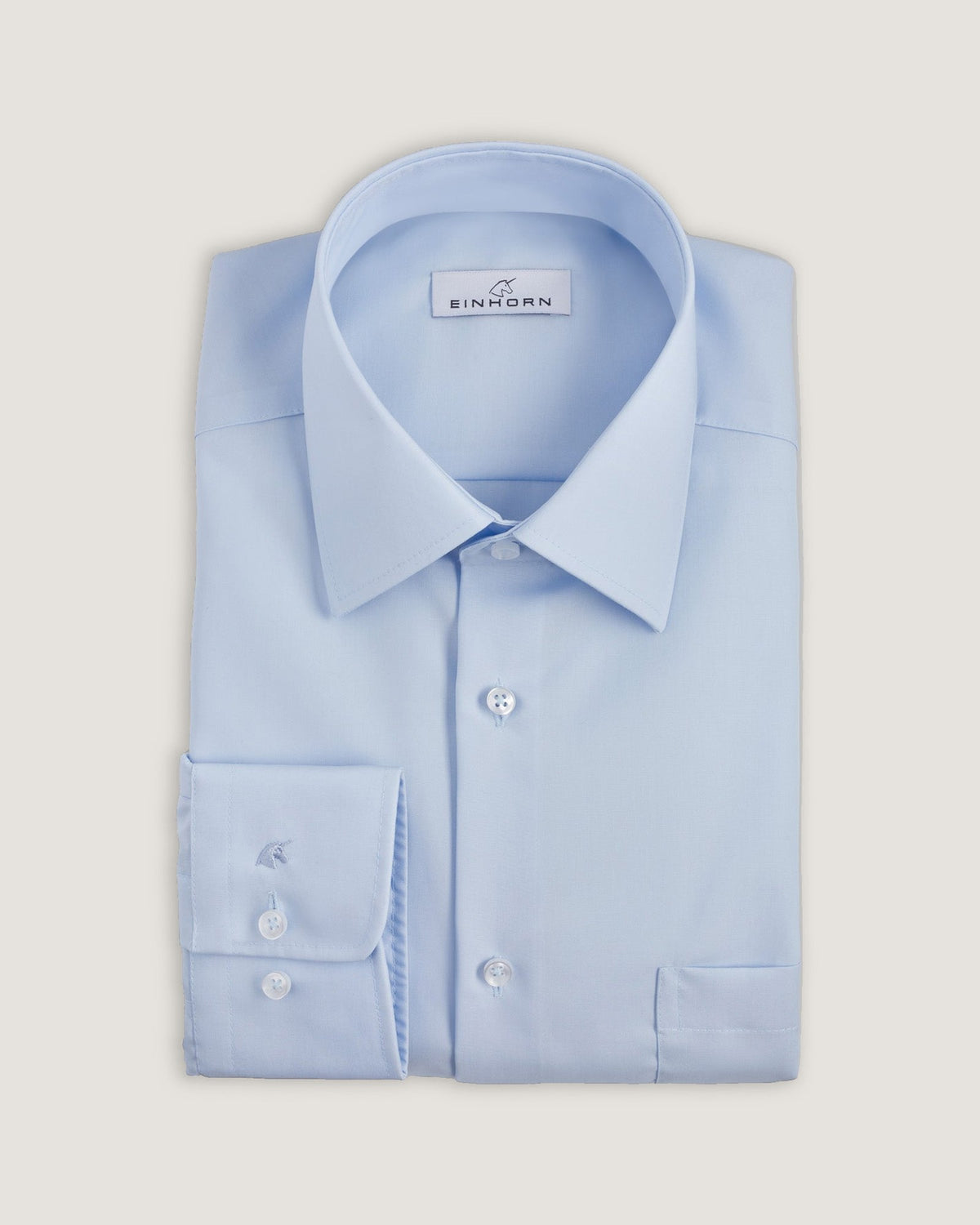 Hemd Regular Fit Non Iron Blau mit Brusttasche
