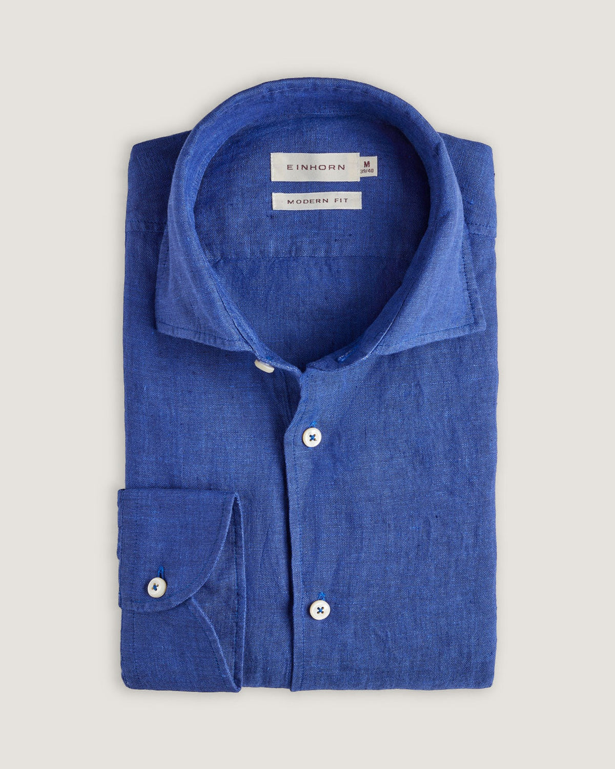 Leinenhemd Modern Fit Blau