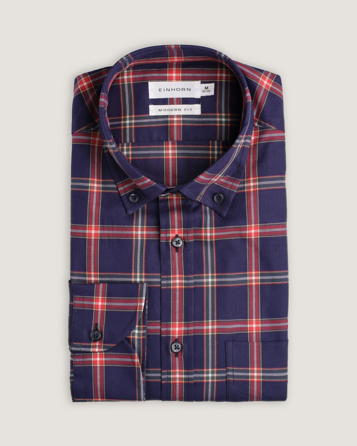 Flanellhemd Modern Fit Tartan Blau