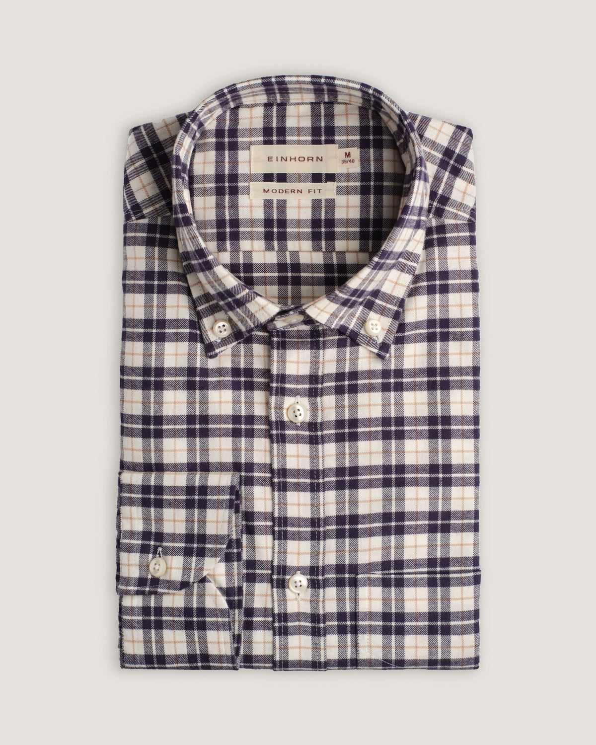 Flanellhemd Modern Fit Gittermuster