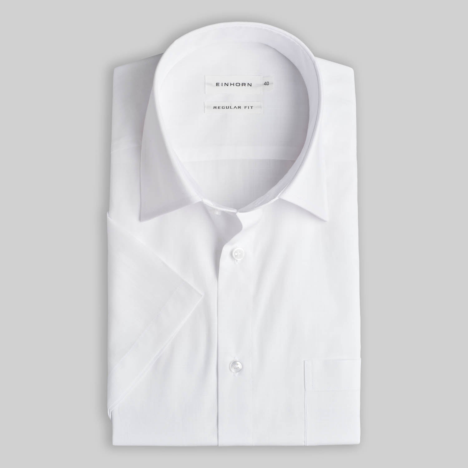 Kurzarmhemd Regular Fit Uni Weiss
