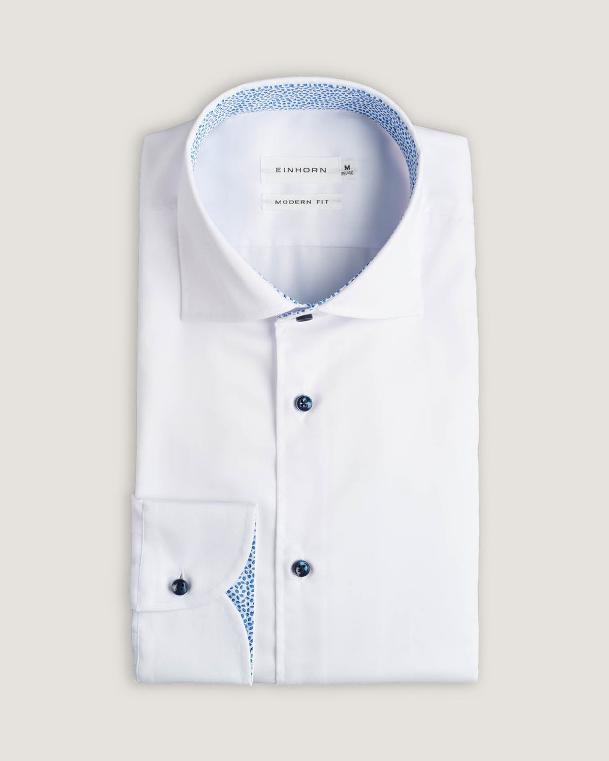 Hemd Modern Fit Gewaschen Weiss – Detailansicht 1