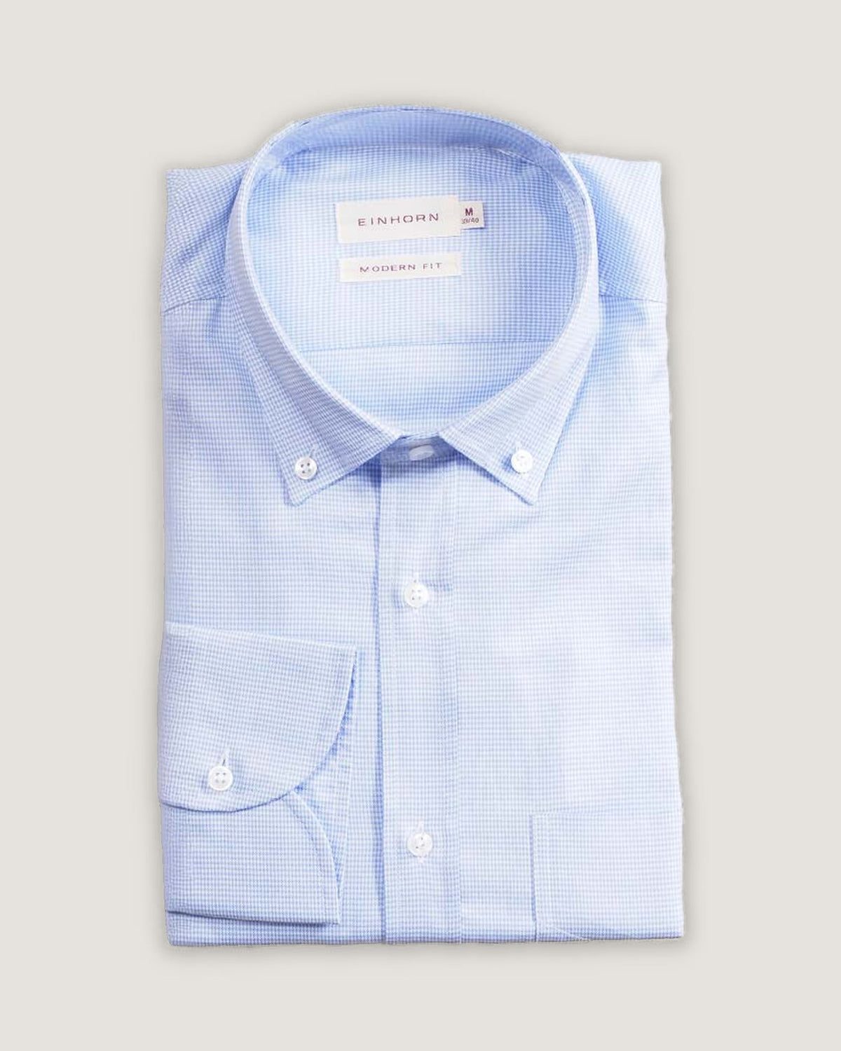 Hemd Modern Fit mit Mikrokaro hellblau - Baumwolle.