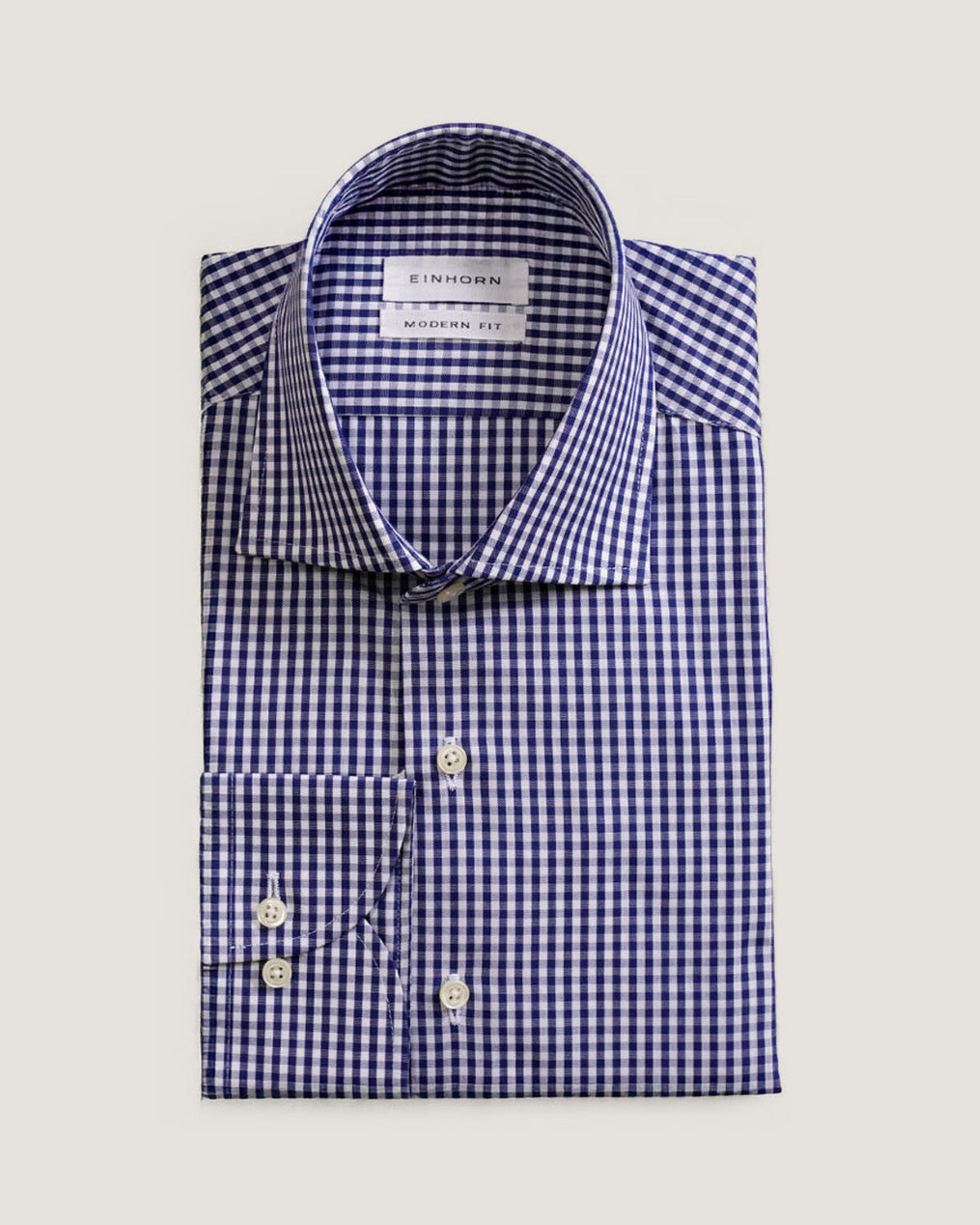 Blau-weiss karierte Hemd im Modern Fit