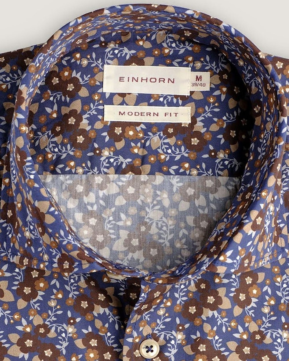 Hemd Modern Fit Blumenprint, Detail Kragen