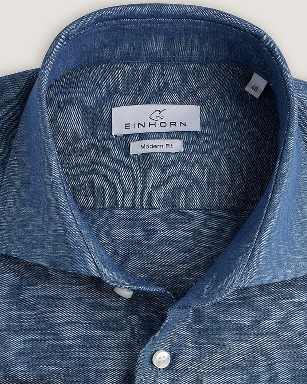 Jeanshemd Modern Fit Blau, Detail Kragen