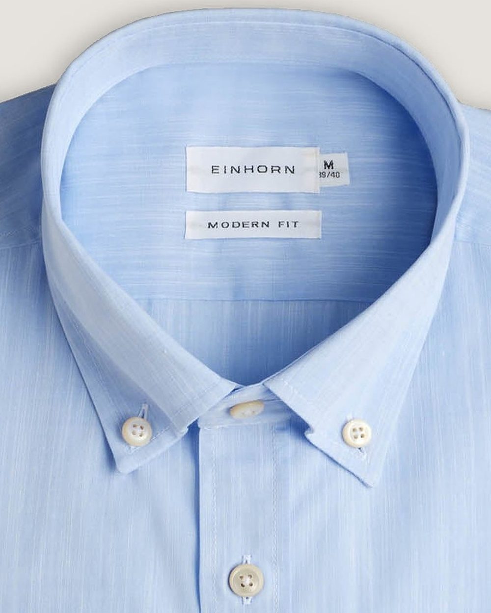 Hemd Modern Fit Button Down Gewaschen Blau, Detail Kragen