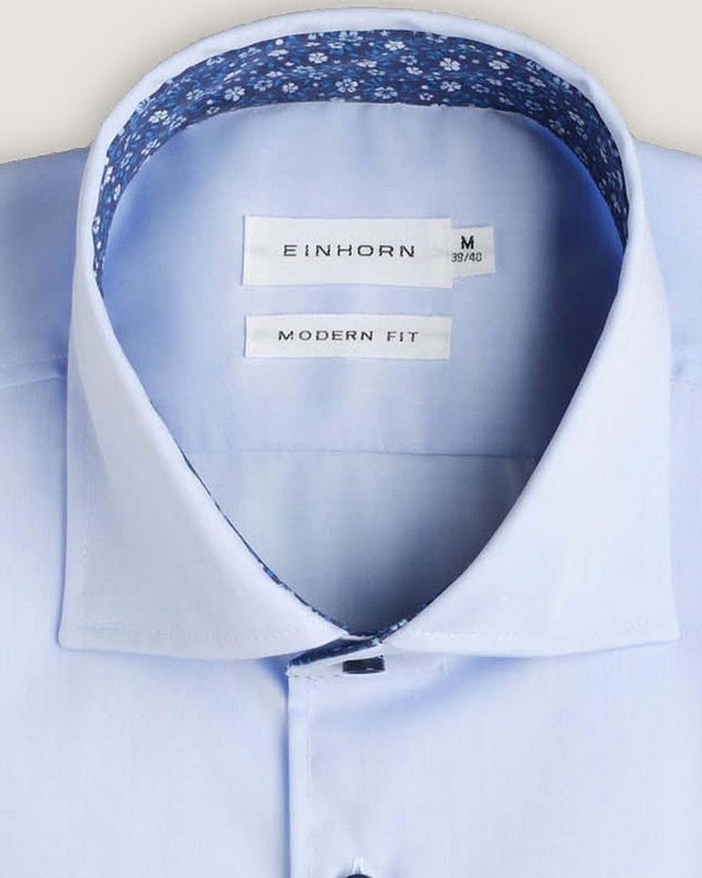 Hemd Modern Fit Uni Hellblau, Detail Kragen