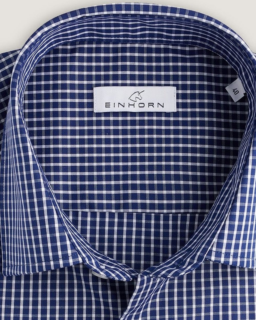 Hemd Regular Fit Non Iron Navy Kariert, Detail Kragen