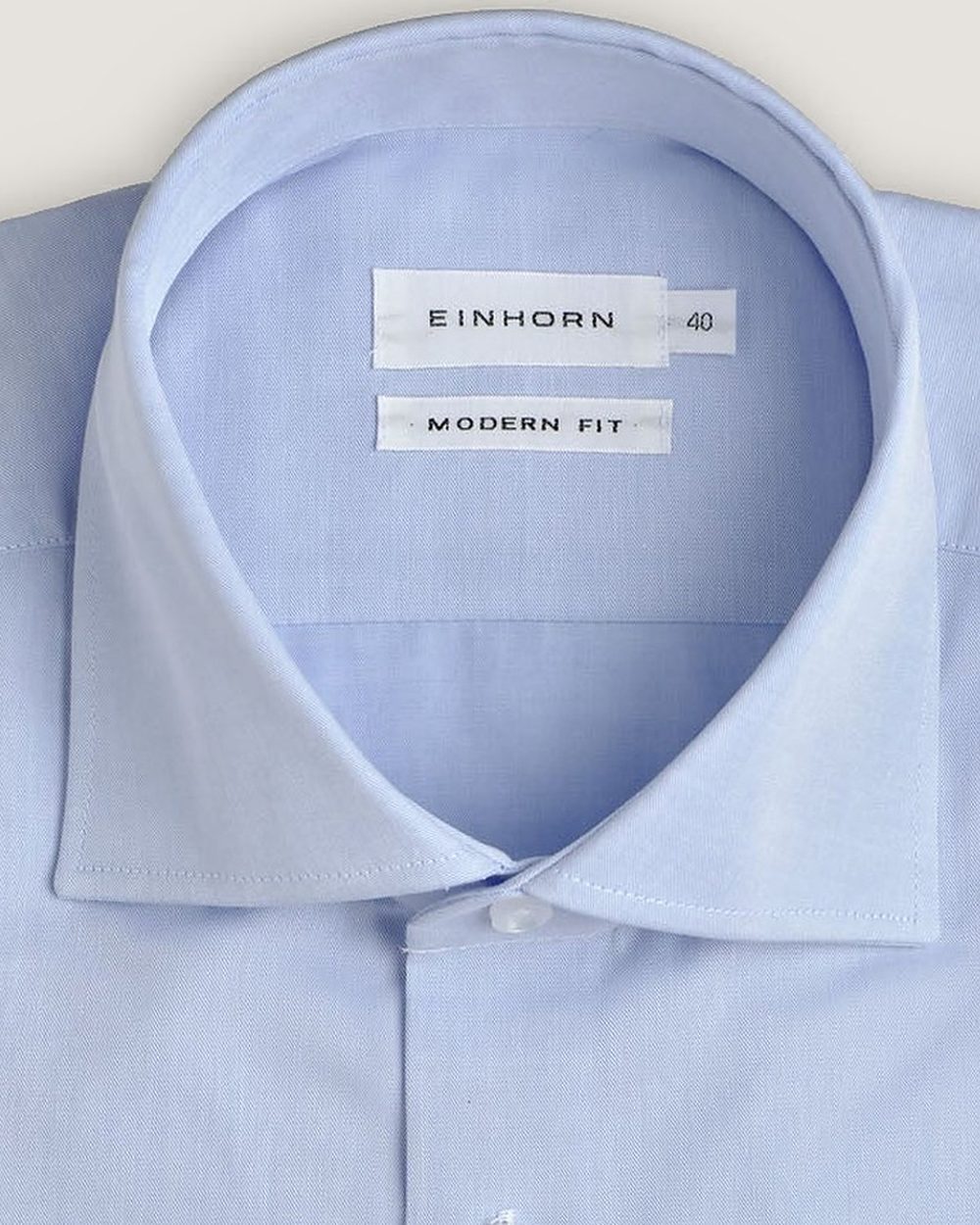 Hemd Modern Fit Twill Non Iron Hellblau, Detail Kragen