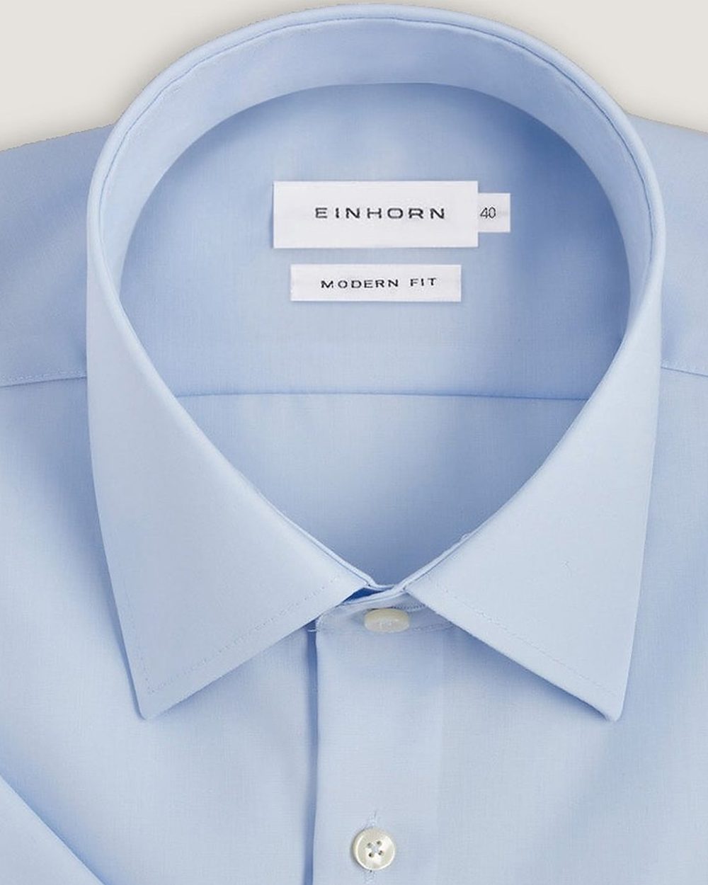 Kurzarmhemd Modern Fit Non Iron Hellblau, Detail Kragen