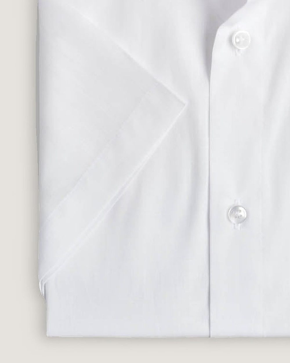 Kurzarmhemd Regular Fit Weiss, Detail Ärmel und Stoff
