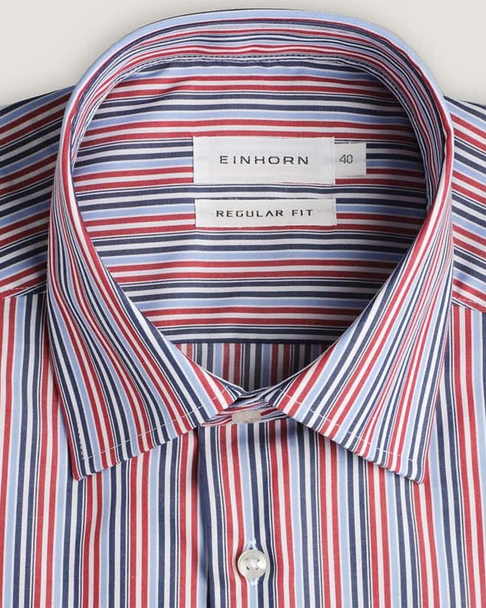 Hemd Regular Fit Rot Gestreift, Detail Kragen