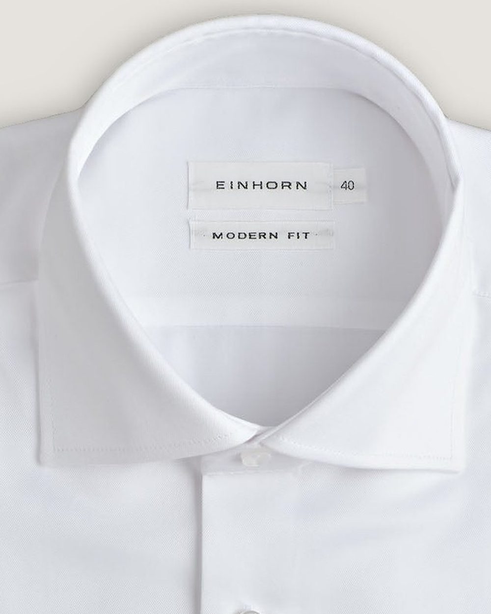Hemd Modern Fit Twill Non Iron Weiss, Detail Kragen