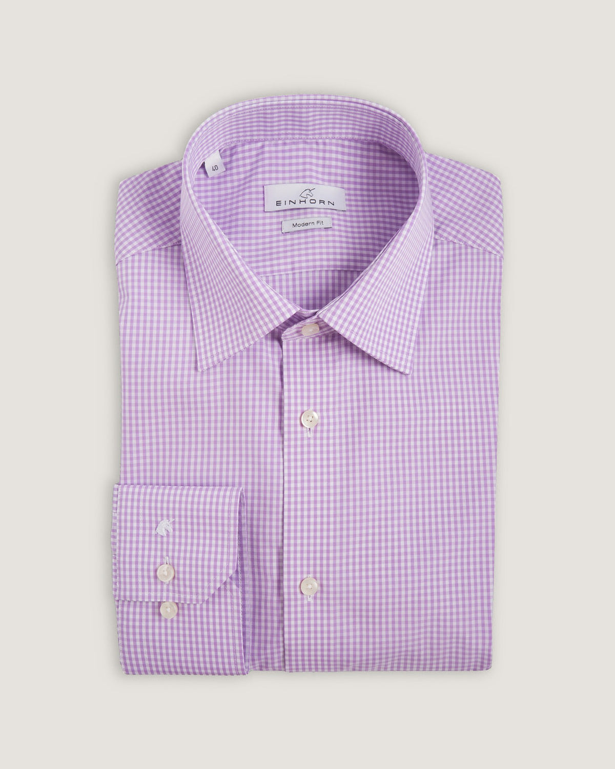 Kariertes Easy Iron Einhorn Hemd Flieder Zeitgemäße Passform  Masstabelle  100% Poplin Cotton  Kragen Jamie Fit Modern  Easy Iron Article 340317185/10