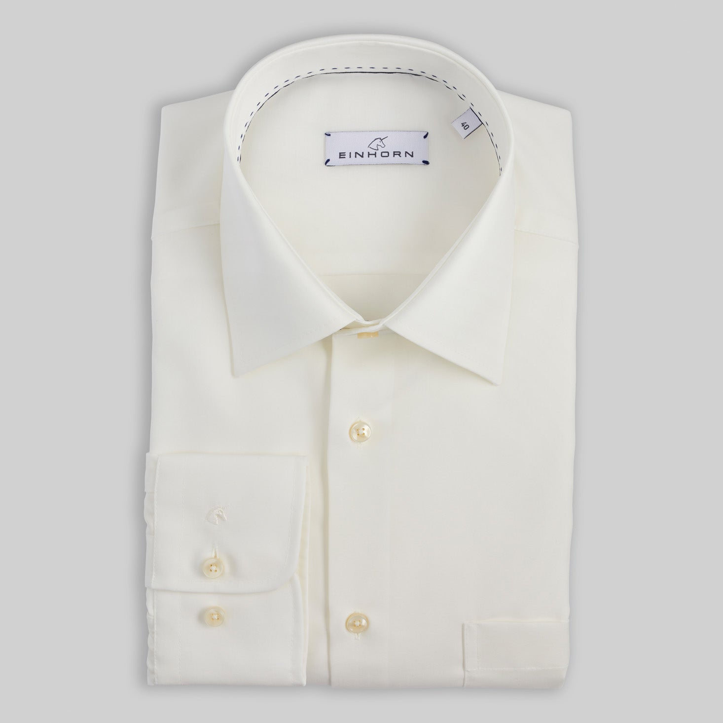 Creme Bügelfreies Einhorn Hemd  Klassische Passform  100% Poplin Cotton  Kragen Kent Fit Regular Fit Derby Non Iron / Bügelfrei Artikel 11305/10