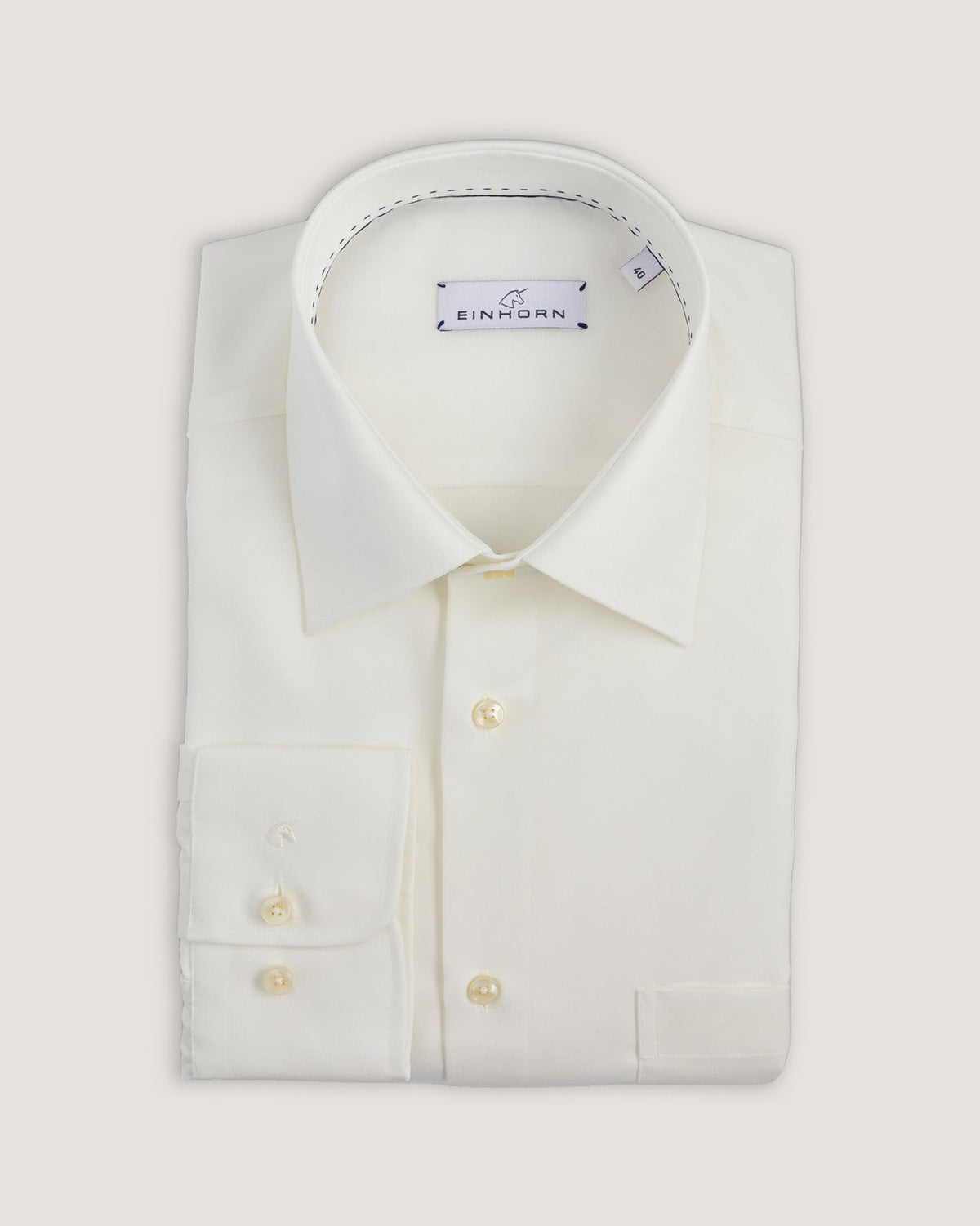 Creme Bügelfreies Einhorn Hemd  Klassische Passform  100% Poplin Cotton  Kragen Kent Fit Regular Fit Derby Non Iron / Bügelfrei Artikel 11305/10